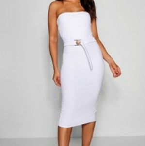💫3/$60 Boohoo White Strapless Midi Dress